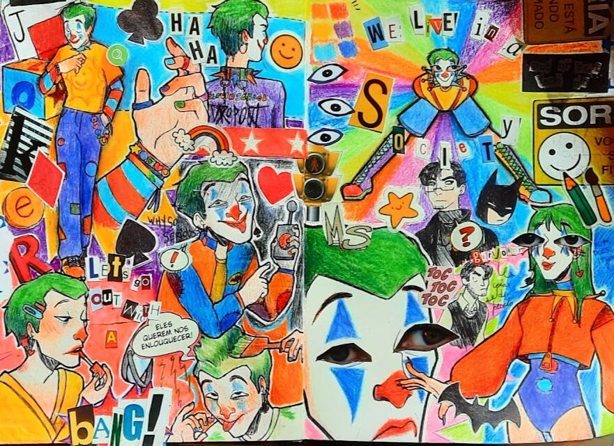 Joker - clowncore inspired mixed media
